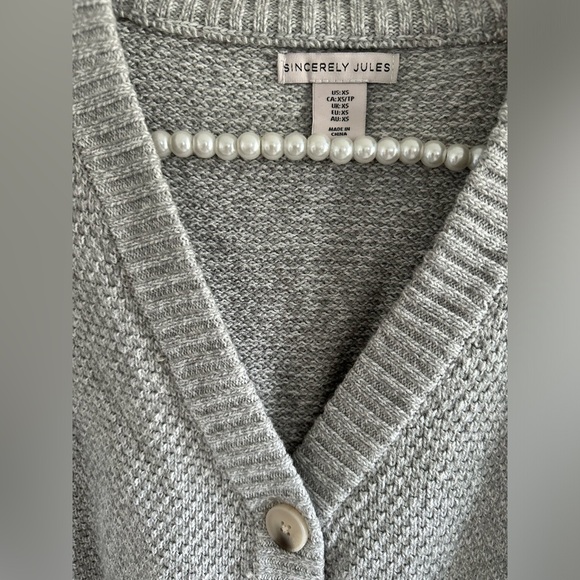 New Sincerely Jules Knit Lounge Set Button Crop Cardigan Sweater & Pants XS - Picture 15 of 16